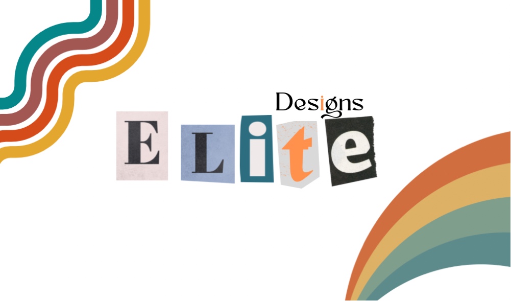 هوية Elite Designs بألوان وإطارات فنية